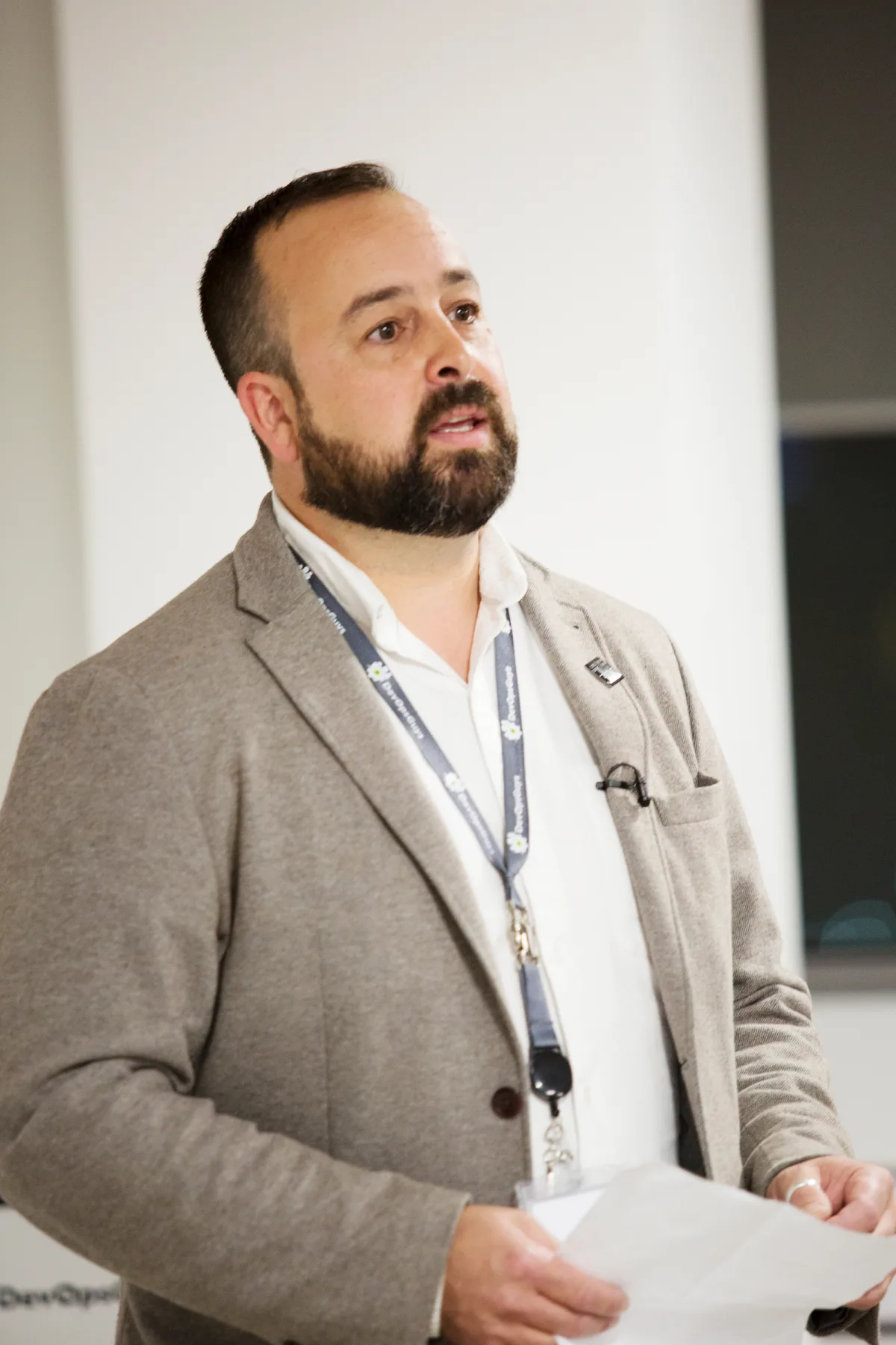 James Smith speaking at a DevOpsGroup event